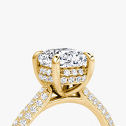 Cushion Cut - Royal Pave Ring - 14 K Gold